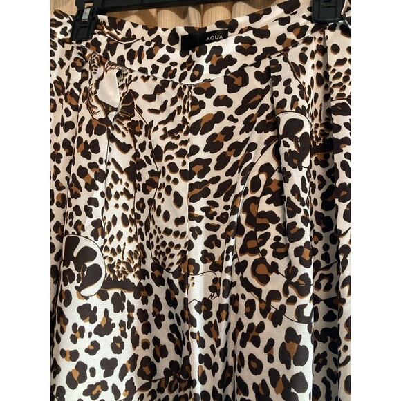 Animal Print Womens Large Aqua Brand lightweight wide leg Side Zip - Picture 5 of 6